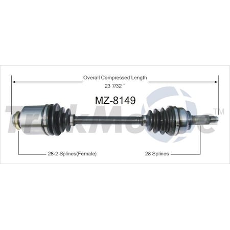 Surtrack Axle Cv Axle Shaft, Mz-8149 MZ-8149